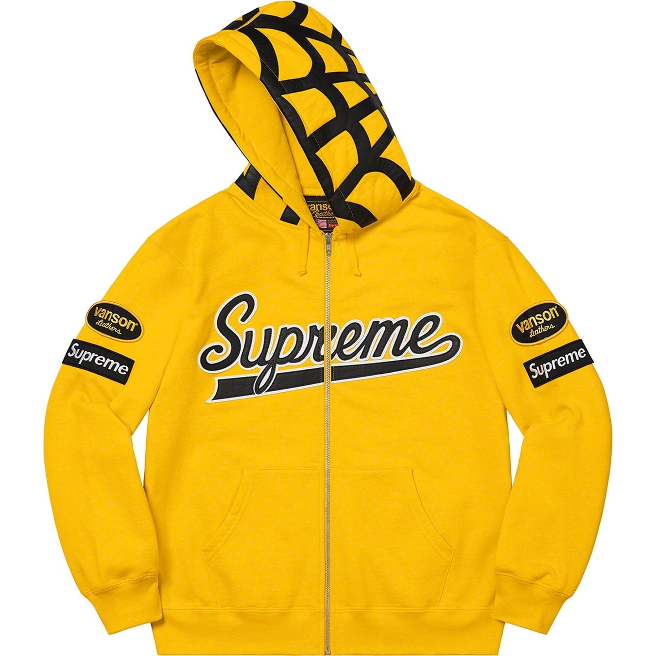 Supreme®/Vanson Leathers® Spider Web Zip Up Hooded Sweatshirt view 5